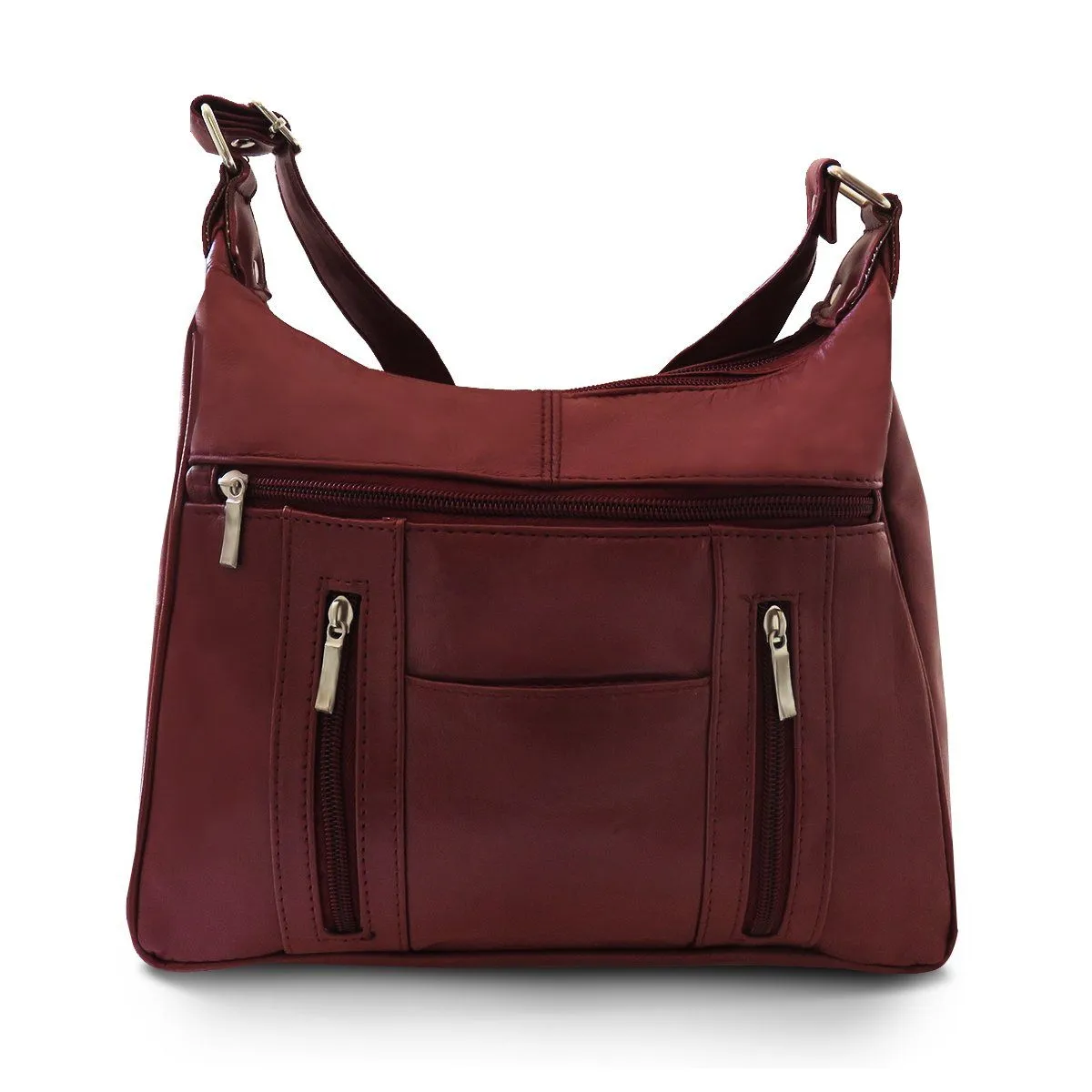 Sleek Multi Pockets Leather Shoulder Handbag