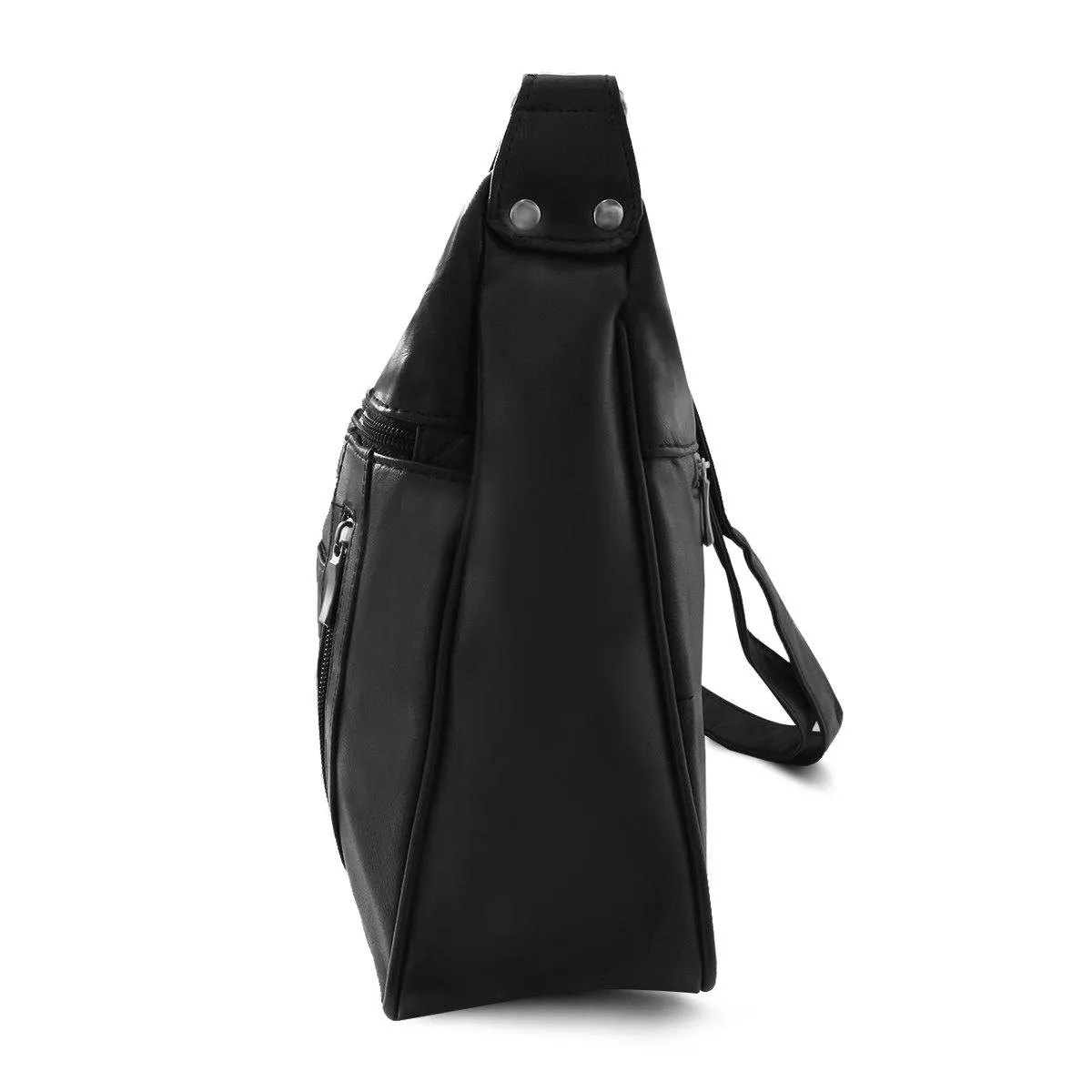 Sleek Multi Pockets Leather Shoulder Handbag