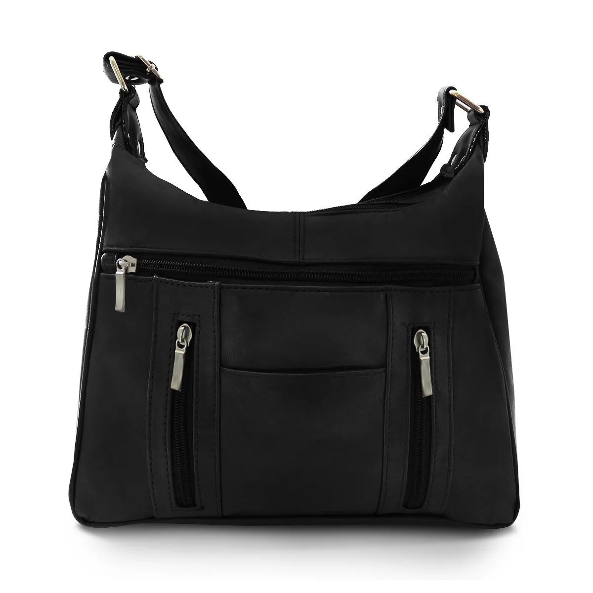 Sleek Multi Pockets Leather Shoulder Handbag