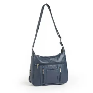 Sleek Multi Pockets Leather Shoulder Handbag