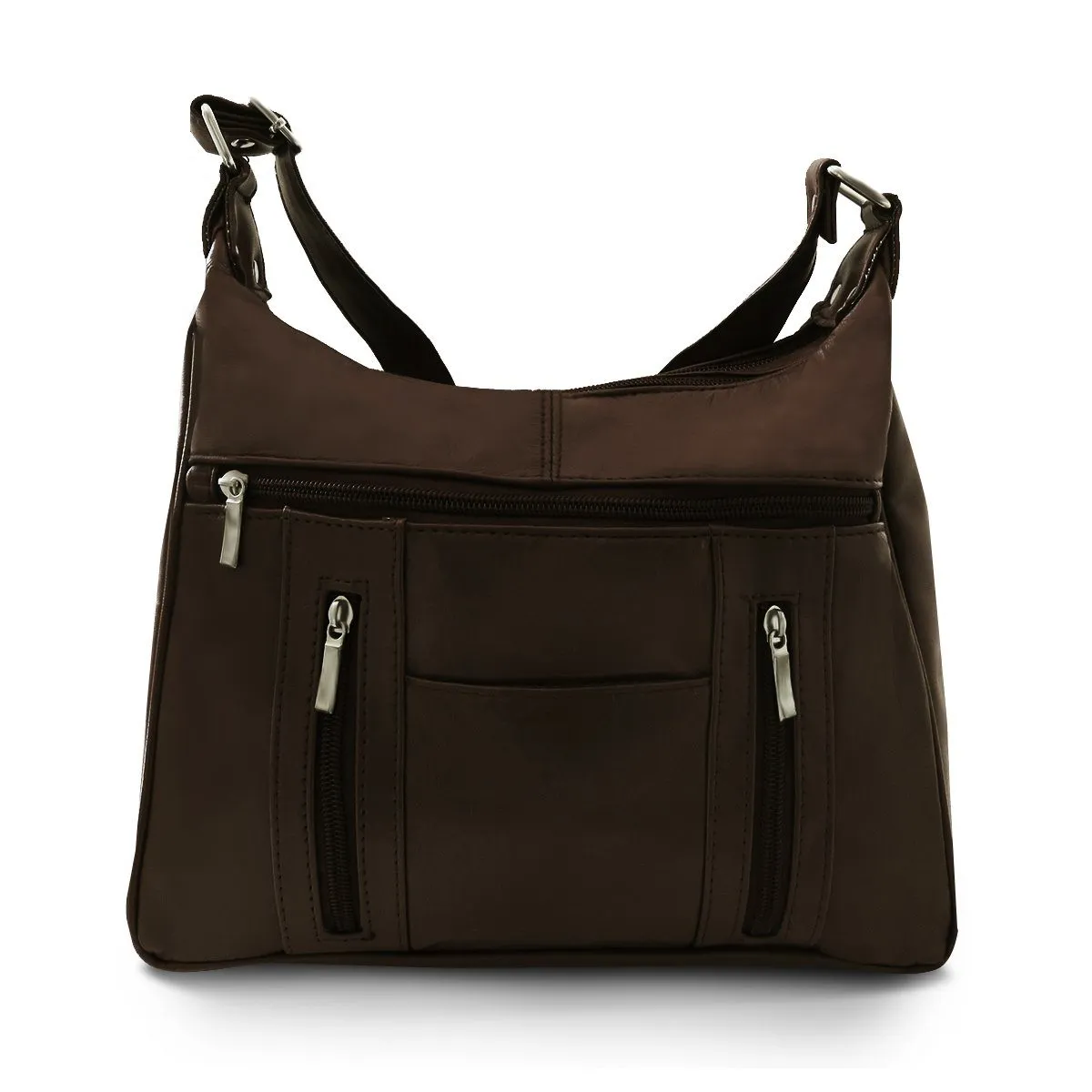 Sleek Multi Pockets Leather Shoulder Handbag