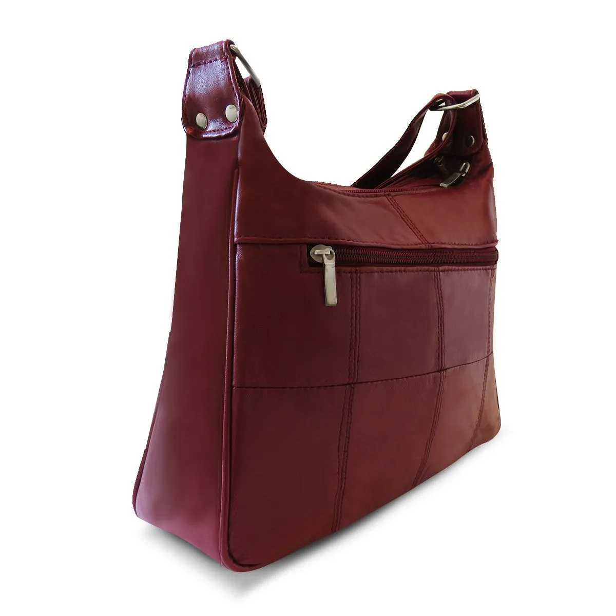 Sleek Multi Pockets Leather Shoulder Handbag