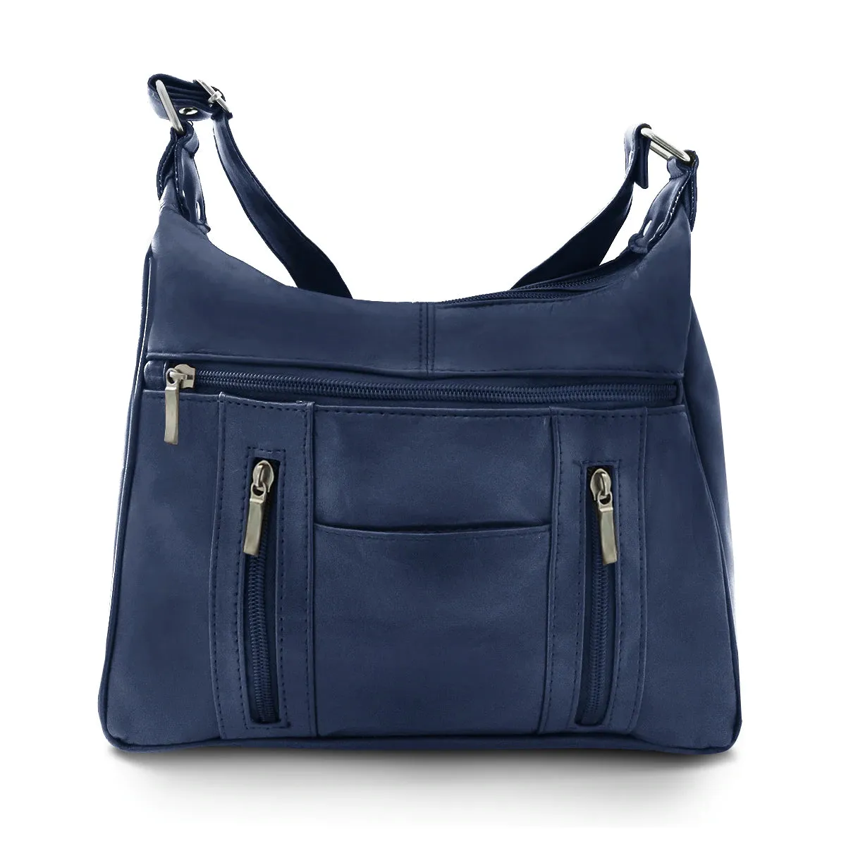 Sleek Multi Pockets Leather Shoulder Handbag