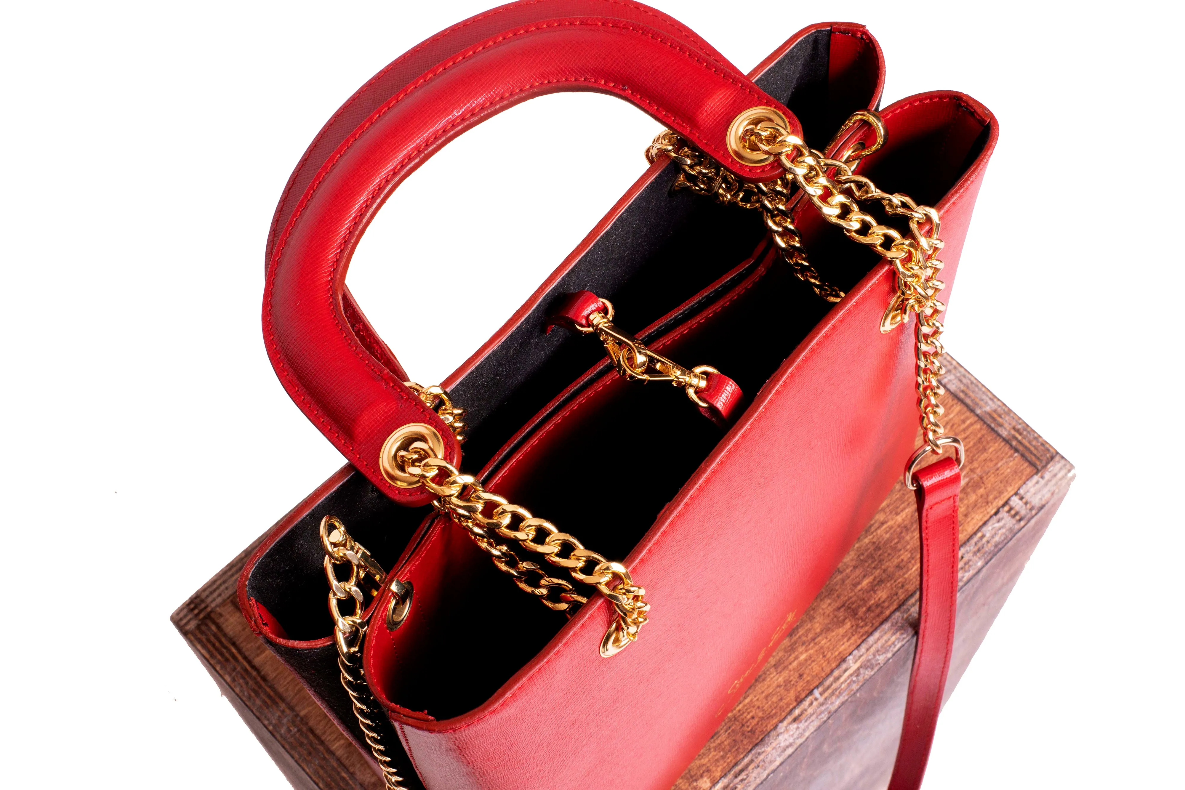 SSW - Dubai Crossbody and Lady Leather Bag in Red Passion