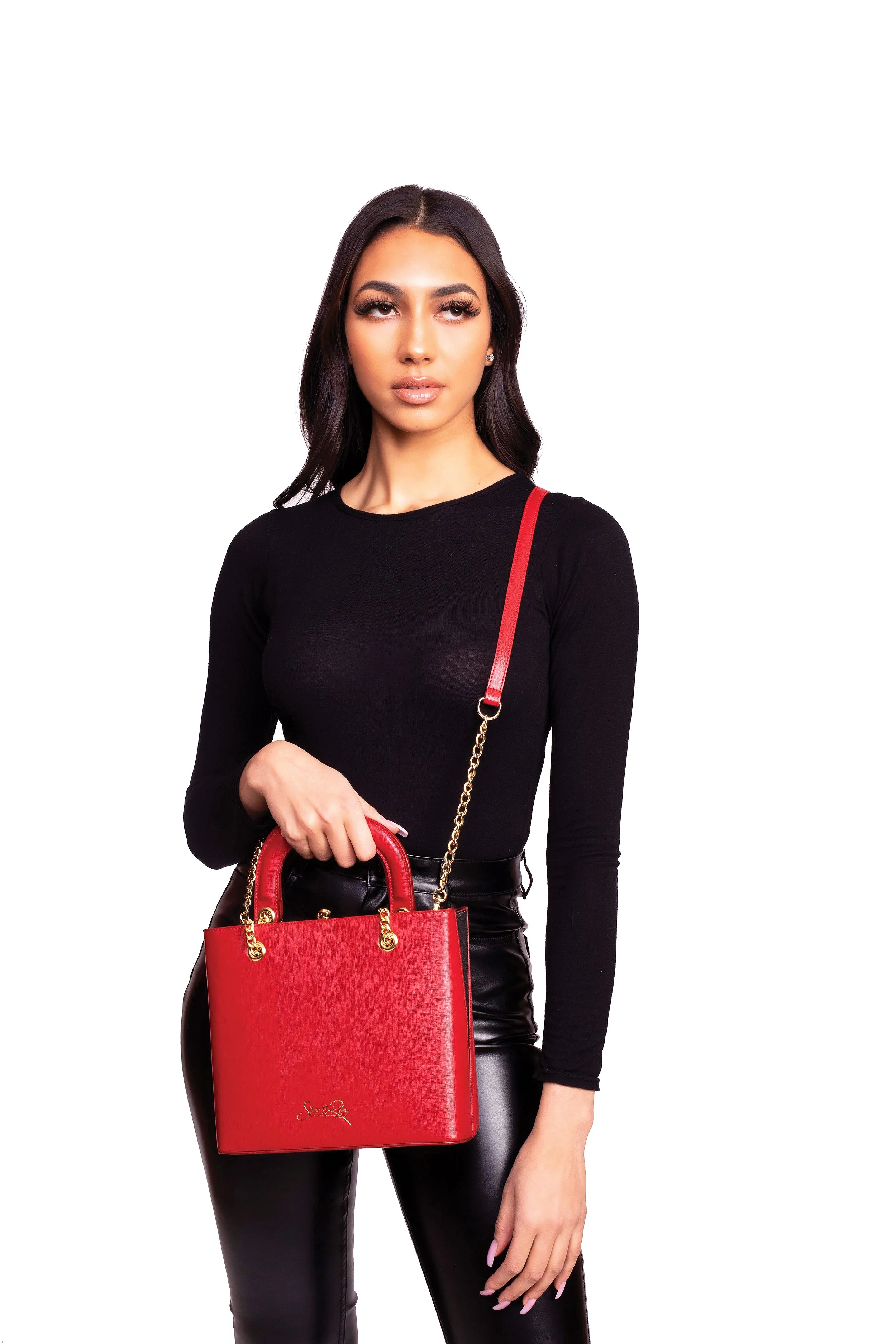 SSW - Dubai Crossbody and Lady Leather Bag in Red Passion