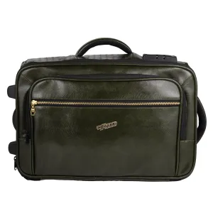 Stargaze 23L Green Vegan Leather Overnighter Pilot Laptop Trolley Case