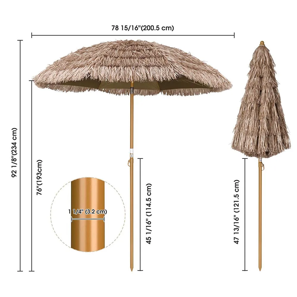 Tiki Umbrellas Tilt Thatch Umbrella 8ft 8-Rib 2-Pack