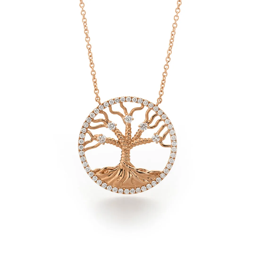 Tree of Life Pendant Gold and Diamond