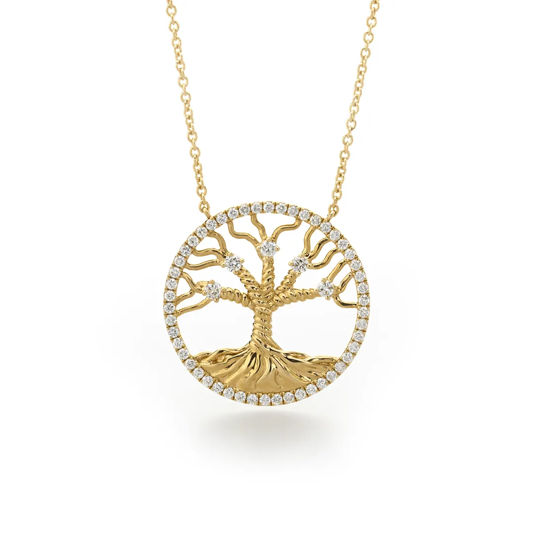 Tree of Life Pendant Gold and Diamond