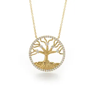 Tree of Life Pendant Gold and Diamond