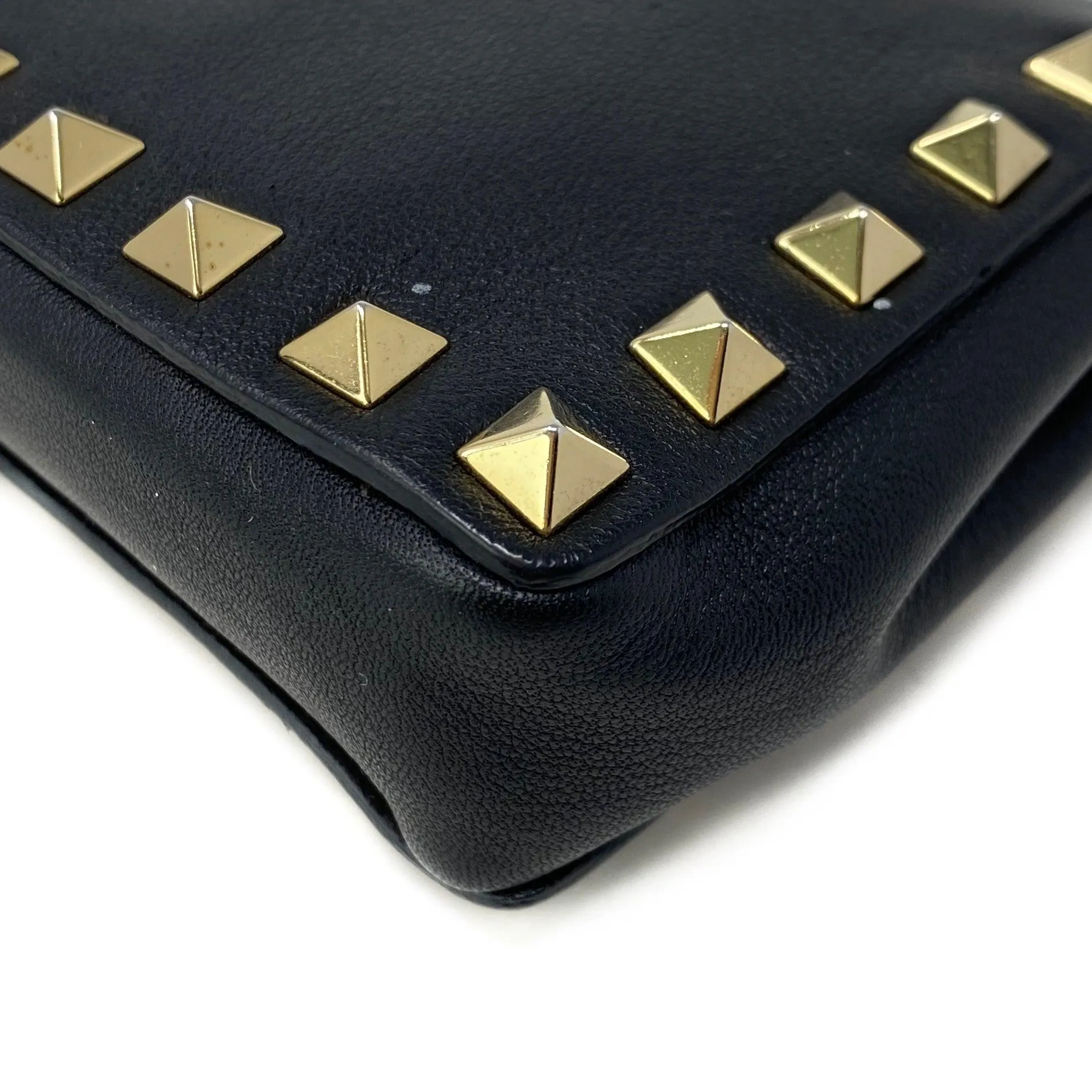 Valentino Black Rockstud Bracelet Clutch