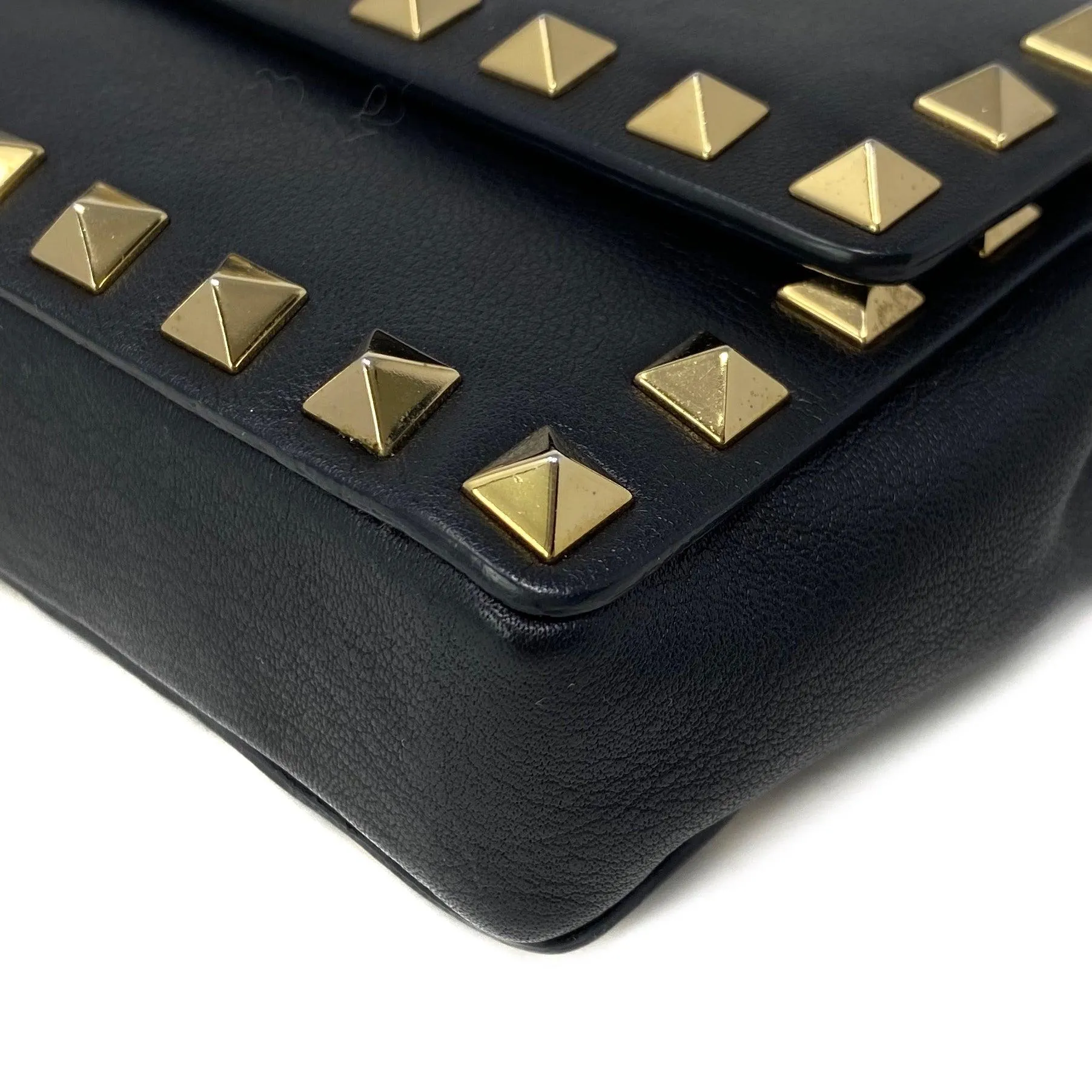 Valentino Black Rockstud Bracelet Clutch