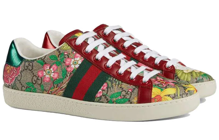 (WMNS) Gucci Ace GG Supreme Low 'Flora Print - Red' 433900-HT520-8490